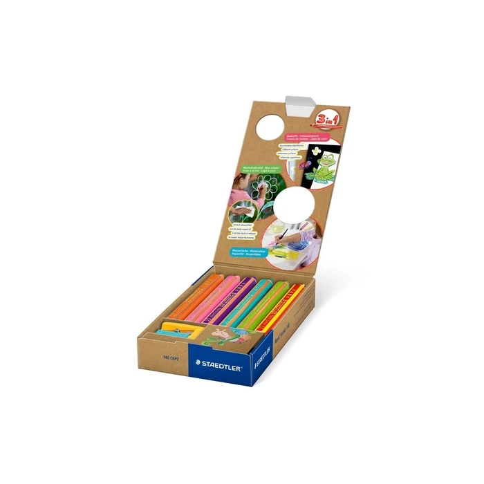STAEDTLER Noris junior 140 3-in-1 colouring pencils, 6-piece (MPN 140 C6P2) 100% PEFC
