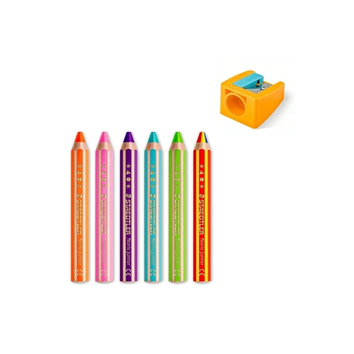 STAEDTLER Noris junior 140 3-in-1 colouring pencils, 6-piece (MPN 140 C6P2) 100% PEFC