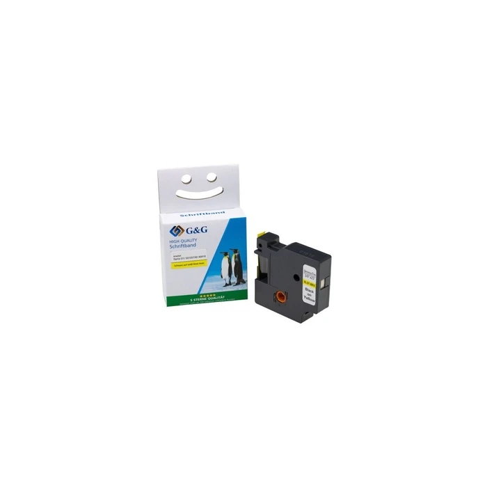 G&G Ταινία ετικετοποίησης συμβατή με Dymo D1 / S0720730 / 40918 — 9 mm x 7 m, Μαύρο σε Κίτρινο