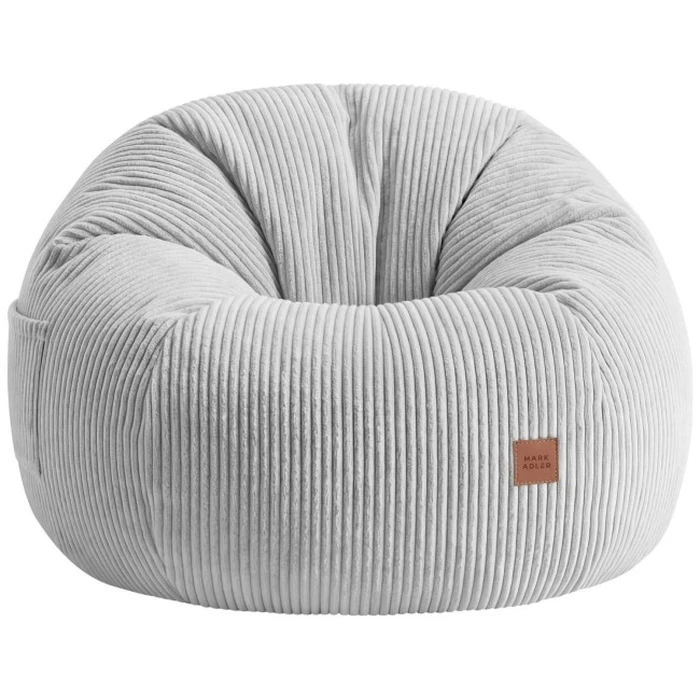 Mark Adler Comfy 3.0 Grey - Corduroy Comfy Armchair with Pouffe
