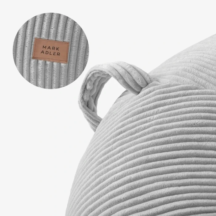 Mark Adler Comfy 3.0 Grey - Corduroy Comfy Armchair with Pouffe