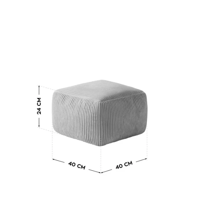 Mark Adler Comfy 3.0 Grey - Corduroy Comfy Armchair with Pouffe