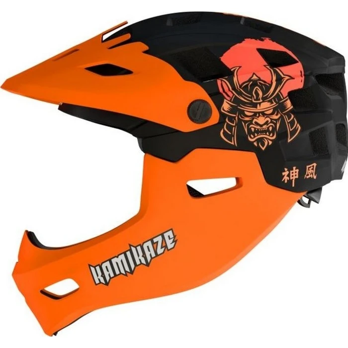 Kamikaze Ronin Κράνος Πορτοκαλί με Σαγόνι, Μέγεθος S