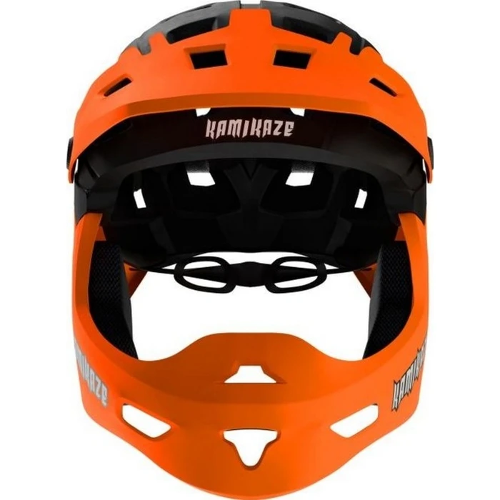 Kamikaze Ronin Helmet Orange with Chin Guard L (58–61 cm)