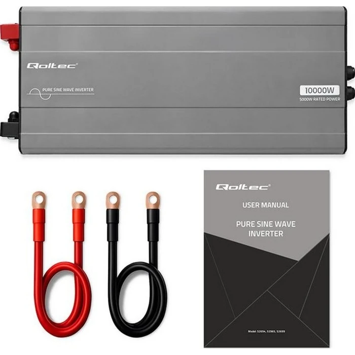 Inverter Qoltec Pure Sine Wave 24V → 230V 3000W (Συνεχής) - MPN 52695