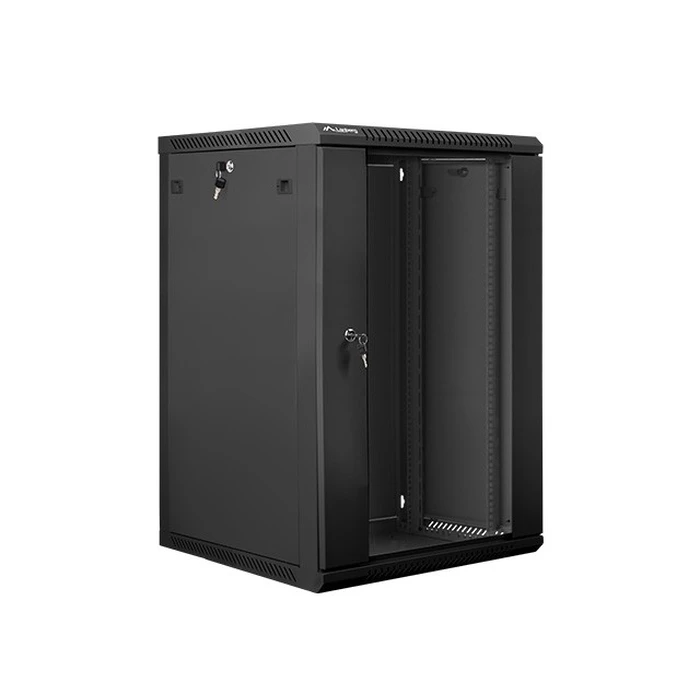 Lanberg 19" 18U Wall-Mount Rack Cabinet 600x600mm WF01-6618-10B, Black