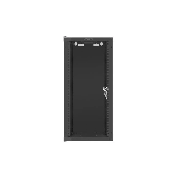 Lanberg 10" επιτοίχια ντουλάπα rack 12U 280x310x603 mm με γυάλινη πόρτα, μαύρη (WF10-2312-10B)