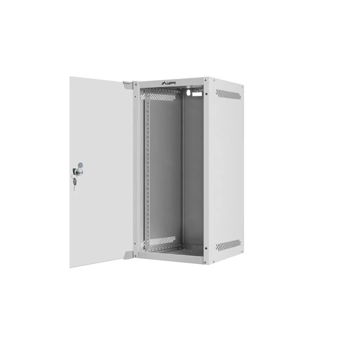 Lanberg wall-mount 10" 12U rack cabinet WF10-2312-10S, grey, glass door