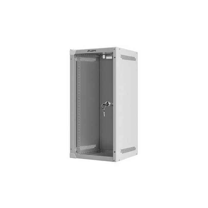 Lanberg wall-mount 10" 12U rack cabinet WF10-2312-10S, grey, glass door