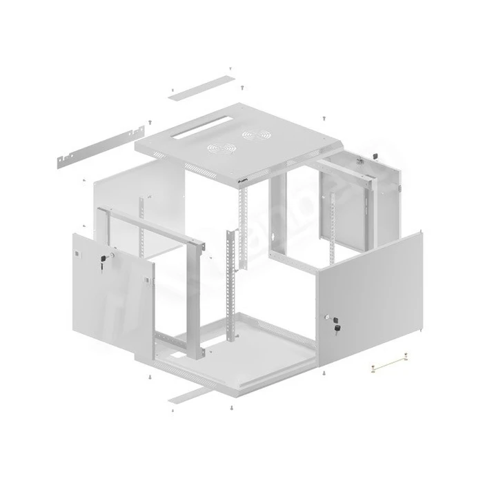 Lanberg 19" Wall-Mount Rack Cabinet 9U 600x600 mm Gray, Metal Front Door (MPN: WF01-6609-00S)