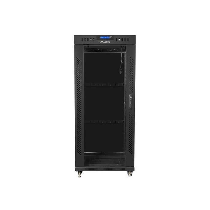 Κάσα Rack δαπέδου 19'' 27U 800x1000mm, Μαύρο, Γυάλινη εμπρόσθια πόρτα με κλειδαριά, LCD V2 (LANBERG)