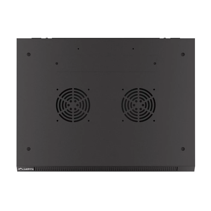 LANBERG 19" τοιχόμενη ντουλάπα Rack 4U 600x450 mm, μαύρη, εμπρός πόρτα περφορέ (flat pack)