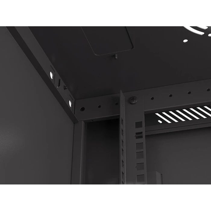 LANBERG 19" τοιχόμενη ντουλάπα Rack 4U 600x450 mm, μαύρη, εμπρός πόρτα περφορέ (flat pack)