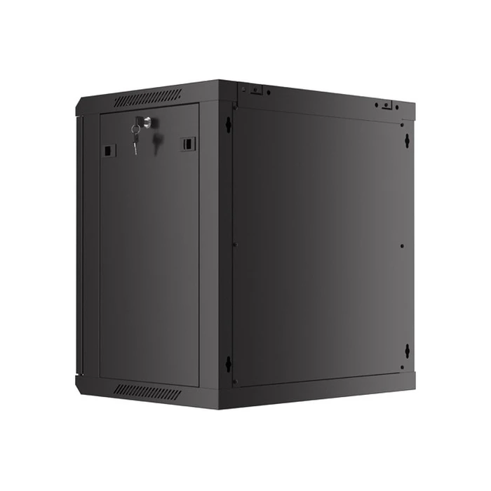 Lanberg 19" 12U Wall-Mount Rack Cabinet 600x450 mm Black, Perforated Front Door (Model WF01-6412-23B)