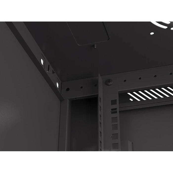 Lanberg 19" 12U Wall-Mount Rack Cabinet 600x450 mm Black, Perforated Front Door (Model WF01-6412-23B)