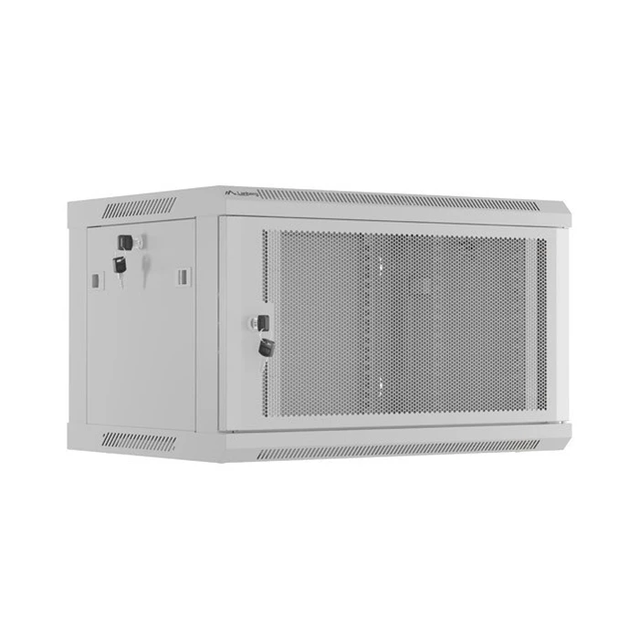 Lanberg 19" Wall-Mount Rack Cabinet 6U 600x450mm Grey Perforated Door (WF01-6406-23S)