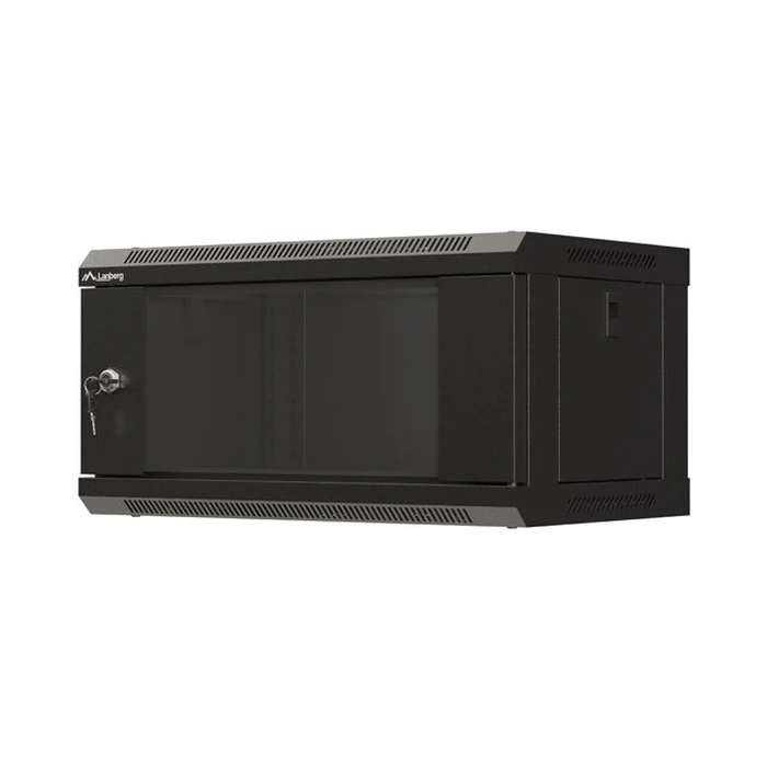 Lanberg Wall-Mount 19" Rack Cabinet 4U 540x350 Black, Glass Door (WF03-5304-10B)