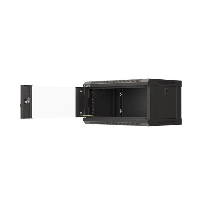 Lanberg Wall-Mount 19" Rack Cabinet 4U 540x350 Black, Glass Door (WF03-5304-10B)