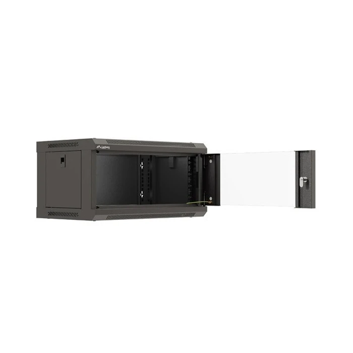 Lanberg Wall-Mount 19" Rack Cabinet 4U 540x350 Black, Glass Door (WF03-5304-10B)