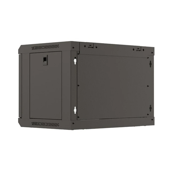 Lanberg Επιτοίχια Καμπίνα Rack 19" 6U Μαύρο με εμπρόσθια πόρτα από tempered glass
