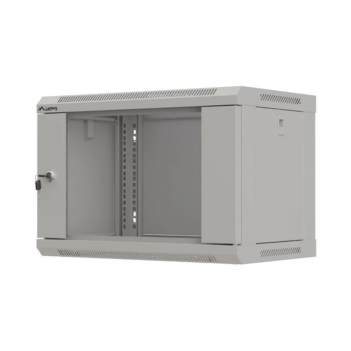 Lanberg Επιτοίχια Καμπίνα Rack 19" 6U 540x350 Γκρι με Γυάλινη Πόρτα