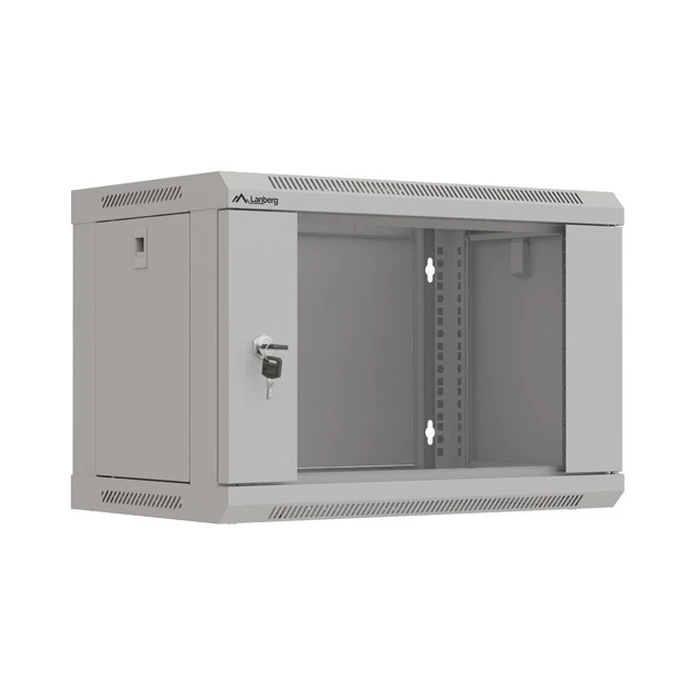 Lanberg Επιτοίχια Καμπίνα Rack 19" 6U 540x350 Γκρι με Γυάλινη Πόρτα