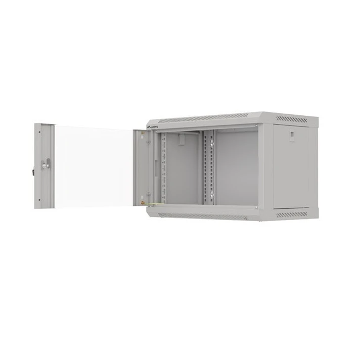 Lanberg Επιτοίχια Καμπίνα Rack 19" 6U 540x350 Γκρι με Γυάλινη Πόρτα
