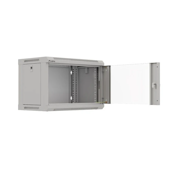 Lanberg Επιτοίχια Καμπίνα Rack 19" 6U 540x350 Γκρι με Γυάλινη Πόρτα