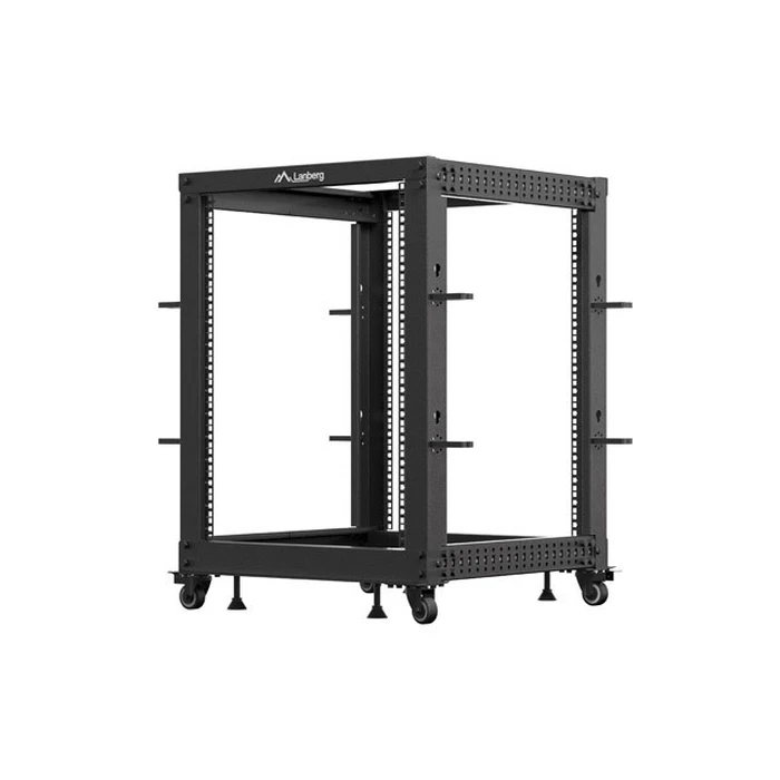 LANBERG Open Rack 15U 600x600-1100 ρυθμιζόμενο μαύρο (OR01-6115-B)