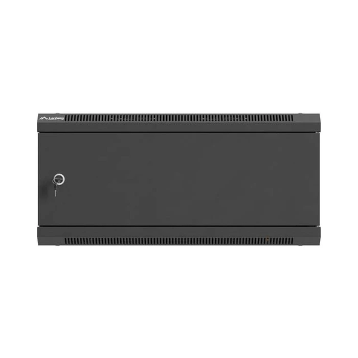 Lanberg 19" Wall-Mount Rack Cabinet 4U 600x450 Black, Metal Door WF01-6404-00B