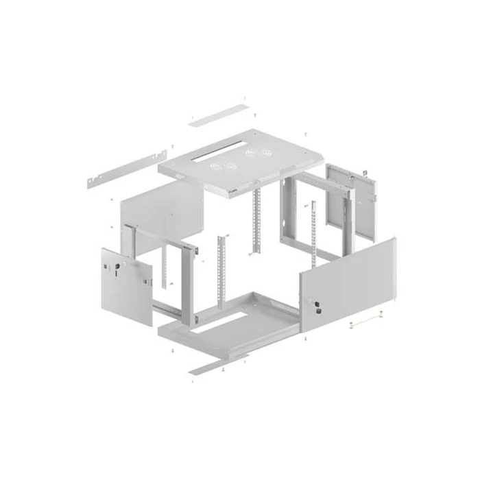 Lanberg τοίχου Rack 19" 4U 600x450mm γκρι, μεταλλική πόρτα (WF01-6404-00S)
