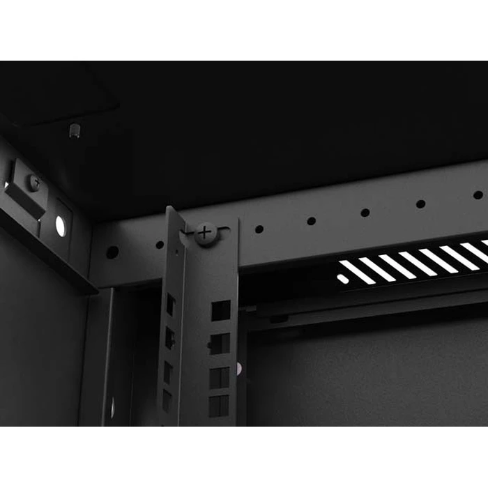 Lanberg 19" επιτοίχια ντουλάπα Rack 4U 600x600 mm μαύρη με μεταλλική πόρτα