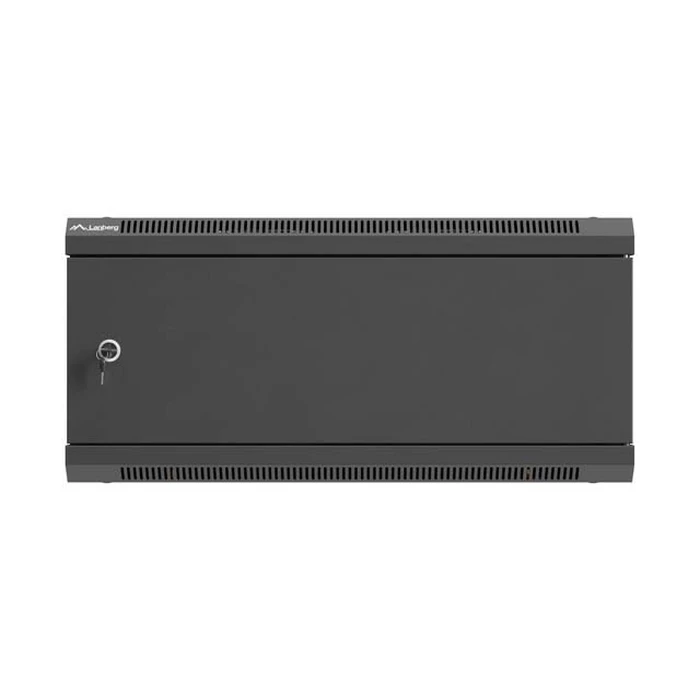 Lanberg 19" επιτοίχια ντουλάπα Rack 4U 600x600 mm μαύρη με μεταλλική πόρτα
