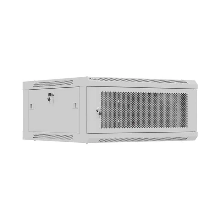 LANBERG τοιχοστατημένη ντουλάπα Rack 19" 4U 600x600 mm γκρι με διάτρητη πόρτα (WF01-6604-23S)