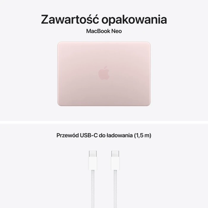 Apple Macbook Neo - A18 Pro / 13" / 8GB RAM / 512GB SSD / macOS / Subtelny Róż / US