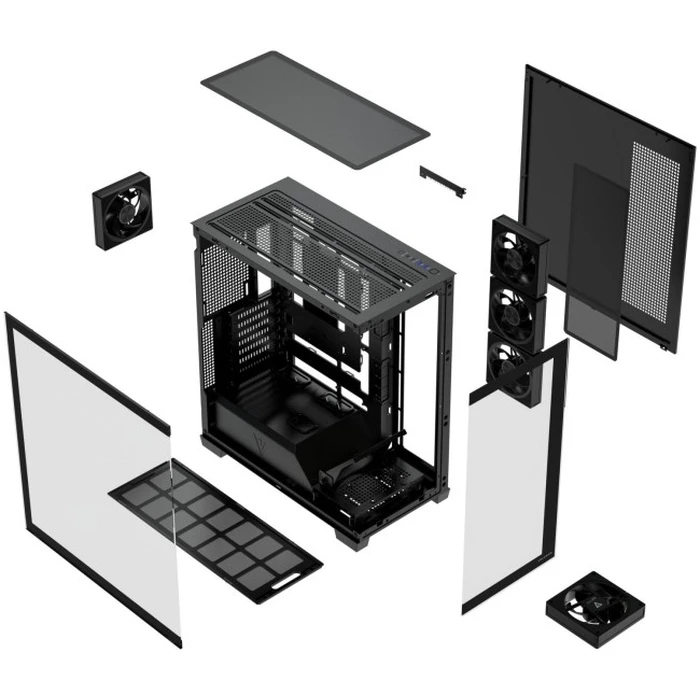 Modecom Volcano Stellar Plus ARGB 5F Μαύρο Κουτί Υπολογιστή Midi Tower (Πλευρικό Παράθυρο)