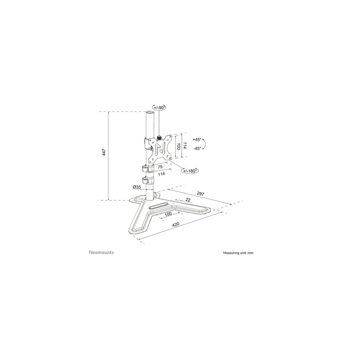 Neomounts Επιτραπέζια Βάση Οθόνης 10"-32" 1TFT Μαύρο Max 9KG (DS45-600BL1)