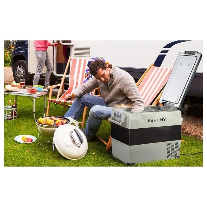 Euhomy CF001 55L Portable Car Fridge with Bluetooth (Gray)