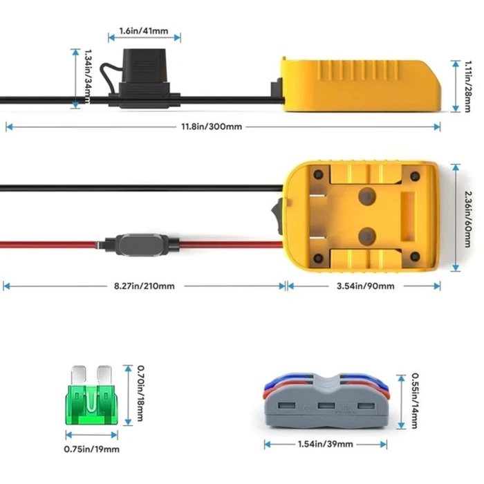 Spacetronik καλώδιο τροφοδοσίας DC για Starlink Mini για DeWalt 18V/20V (SSA11)
