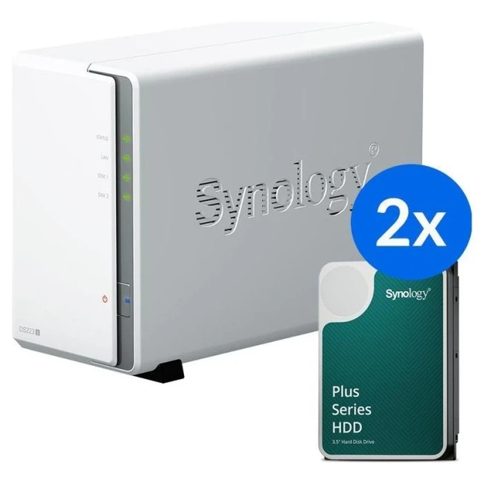 Synology DS223J με 2x HAT3300 6TB (Σύστημα NAS 2 θυρών, 12TB)