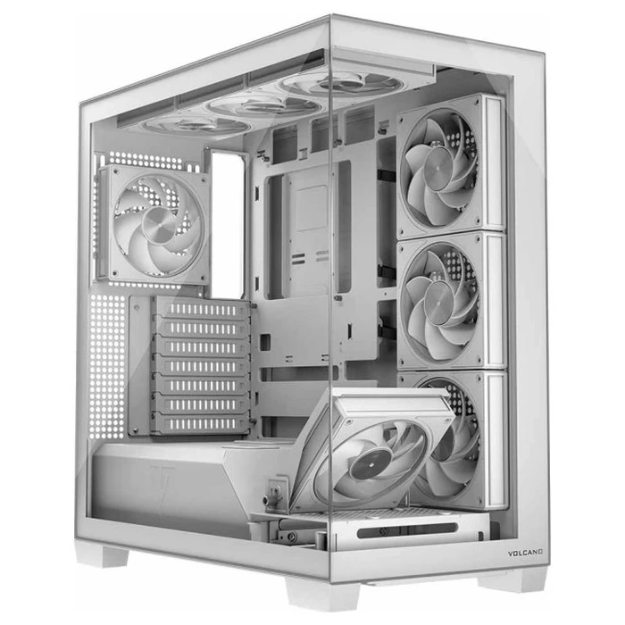 Modecom Volcano Stellar ARGB 8F White – Midi Tower PC Case with ARGB Fans and Tempered Glass
