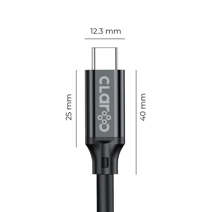 Καλώδιο USB-C Claroc 4K@60Hz, 100W, 20 Gbps, 3 m