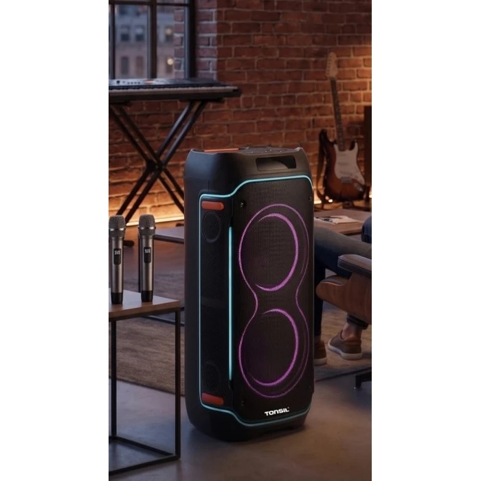 Tonsil Ηχείο Karaoke Party Box 1800 με 2 Ασύρματα Μικρόφωνα και Εφέ Φωτισμού
