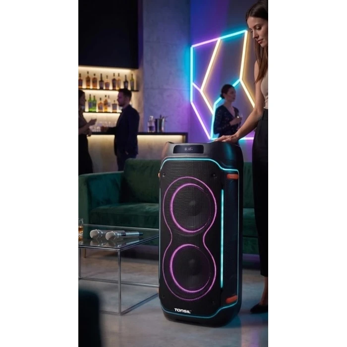 Tonsil Ηχείο Karaoke Party Box 1800 με 2 Ασύρματα Μικρόφωνα και Εφέ Φωτισμού