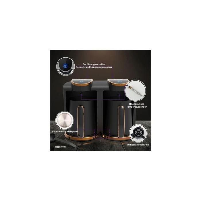 INCA Καφετιέρα TURBO Wonder Serie Touch-Control Duo μάυρη