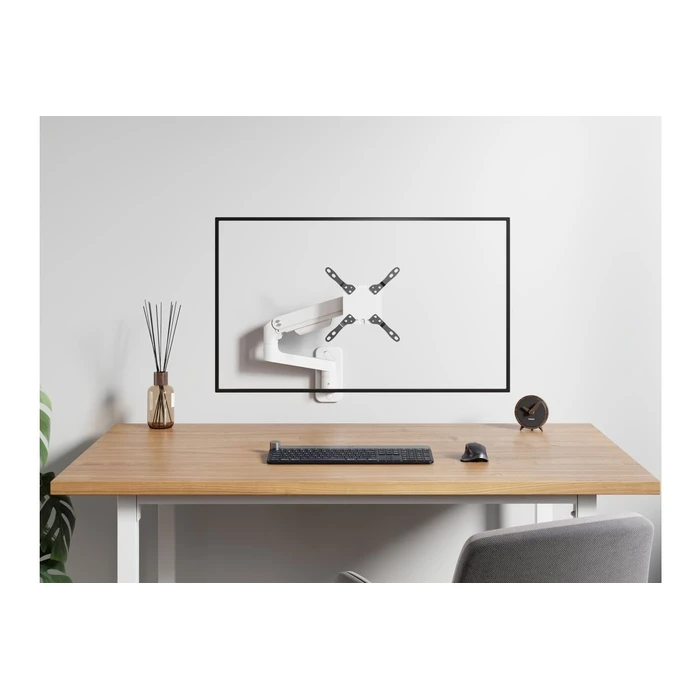 Equip Heavy-Duty Single Monitor Wall Mount 17"49", Full-Motion 4-Joint Arm, 360° Rotation, 20 kg, White (Model 650140)