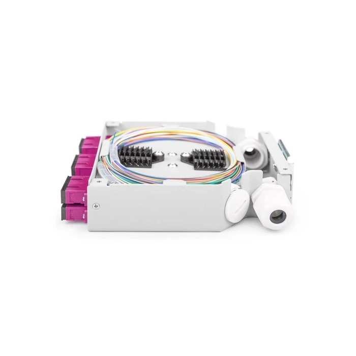 DIGITUS LWL Hutschienenbox MM-OM4, equipped with SC adapters and pigtails (DN-963850-4)