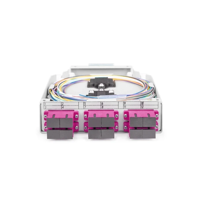 DIGITUS LWL Hutschienenbox MM-OM4, equipped with SC adapters and pigtails (DN-963850-4)