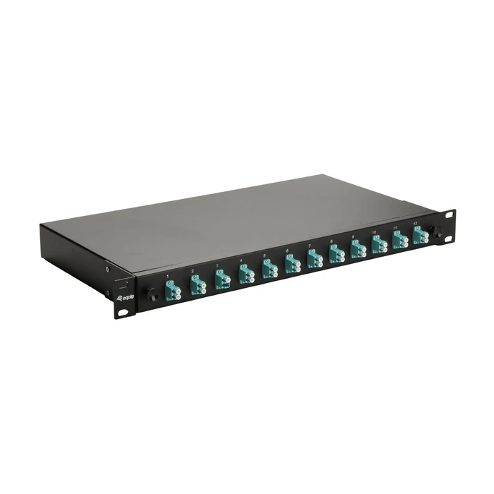 Equip LWL-Spleißkasten 12-Port LC-Duplex OM3 1U πλήρως εξοπλισμένο μαύρο