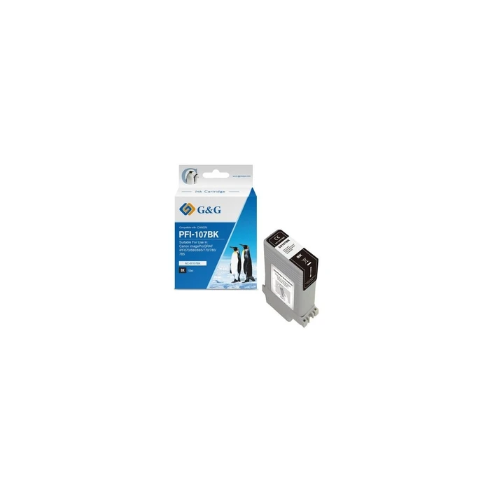 G&G NC-00107BK Συμβατό Μελάνι Εκτυπωτή InkJet Canon PFI107BK 130ml Μαύρο 1τμχ